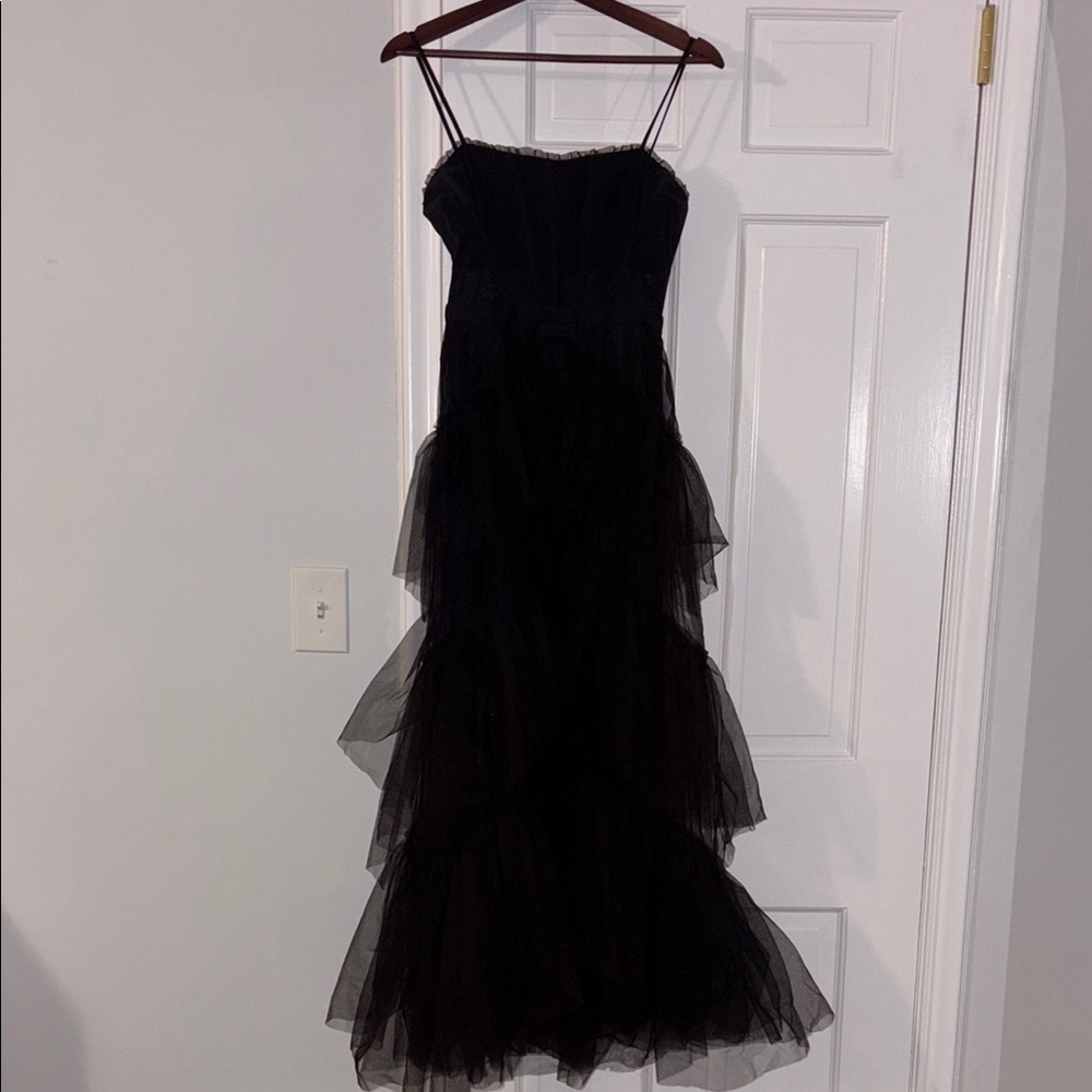 Bcbg black tulle corset gown size 2